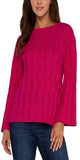 24-1/2'' High shoulder point

Long dolman sleeves

Scoop neck

Cable sweater knit
70%Polyester, 30%Acrylic
Turn Inside Out, Hand Wash Cold, Wash Separately, Only Non-Chlorine Bleach When Needed, Reshape When Wet, Flat Air Dry, Cool Iron If Needed, Or Dry Clean
Color: Ruby Star