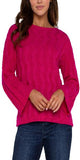 24-1/2'' High shoulder point

Long dolman sleeves

Scoop neck

Cable sweater knit
70%Polyester, 30%Acrylic
Turn Inside Out, Hand Wash Cold, Wash Separately, Only Non-Chlorine Bleach When Needed, Reshape When Wet, Flat Air Dry, Cool Iron If Needed, Or Dry Clean
Color: Ruby Star