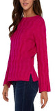 24-1/2'' High shoulder point

Long dolman sleeves

Scoop neck

Cable sweater knit
70%Polyester, 30%Acrylic
Turn Inside Out, Hand Wash Cold, Wash Separately, Only Non-Chlorine Bleach When Needed, Reshape When Wet, Flat Air Dry, Cool Iron If Needed, Or Dry Clean
Color: Ruby Star