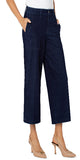 25" Inseam &nbsp;

Mid-rise

9-1/2" Front rise; 20-3/4 Leg opening&nbsp;

Two front utility stitch pockets&nbsp;

Faux back welt pockets

Wide leg&nbsp;

Zip fly with single logo button closure
Set in waistband with belt loops
Color: Indigo
55% Cotton, 42% Rayon, 3% Spandex
Machine wash cold, wash separately, wash inside out, do not bleach, Tumble dry low temp, Cool iron if needed, Or dry clean