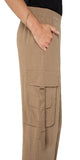 25-1/2" Inseam
Mid-rise
10-1/4" Front rise; 20" Leg opening
Pull-on with elastic back waistband
Slash side pockets
Side cargo pockets; D-ring tab detail on right pocket
Adjustable cinched hem
Color: Palo Santo
100% Polyester
Machine Wash Cold with Like Colors, Wash Inside Out, Only Non-Chlorine Bleach When Needed, Tumble Dry Low, Warm Iron If Needed, Or Dry Clean