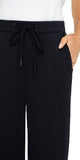 25'' Inseam
Mid-rise
10" Front rise; 19-1/2" Leg opening
Pull-on
Color: Blk
Wide leg crop
Elastic waistband with tie front
Slant front pockets; No back pockets