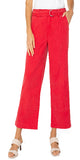 Hi-rise

10-3/4" Front rise; 19-1/2" Leg opening

Wide leg

Self-belt
Set-in waistband with belt loops

Zip-fly with single logo button closure
53% Tencel, 33% Cotton, 13% Linen, 1% Spandex
Color: Geranium
Turn Inside Out, Machine Wash Cold With Like Colors, Gentle Cycle, Only Non-Chlorine Bleach When Needed, Flat Air Dry, Cool Iron If Needed, Or Dry Clean