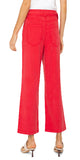 Hi-rise

10-3/4" Front rise; 19-1/2" Leg opening

Wide leg

Self-belt
Set-in waistband with belt loops

Zip-fly with single logo button closure
53% Tencel, 33% Cotton, 13% Linen, 1% Spandex
Color: Geranium
Turn Inside Out, Machine Wash Cold With Like Colors, Gentle Cycle, Only Non-Chlorine Bleach When Needed, Flat Air Dry, Cool Iron If Needed, Or Dry Clean